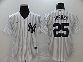 Yankees 25 Gleyber Torres White 2020 Nike Cool Base Jersey,baseball caps,new era cap wholesale,wholesale hats